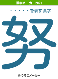 ����ߺの2021年の漢字メーカー結果