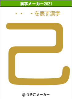 󤵤の2021年の漢字メーカー結果