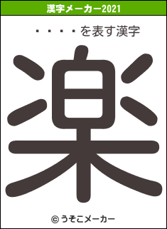 󥽥の2021年の漢字メーカー結果