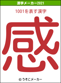 1001の2021年の漢字メーカー結果