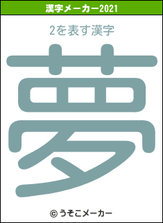 2の2021年の漢字メーカー結果