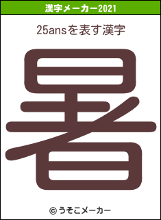 25ansの2021年の漢字メーカー結果