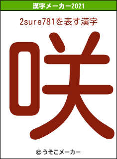 2sure781の2021年の漢字メーカー結果