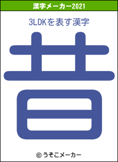 3LDKの2021年の漢字メーカー結果