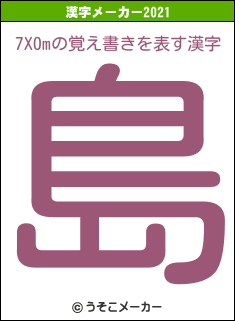 7X0mの覚え書きの2021年の漢字メーカー結果