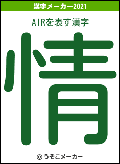 AIRの2021年の漢字メーカー結果
