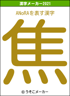 ANoRAの2021年の漢字メーカー結果