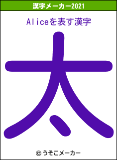 Aliceの2021年の漢字メーカー結果