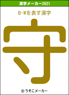 B-Wの2021年の漢字メーカー結果