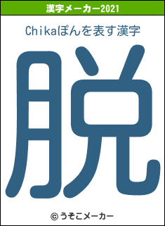 Chikaぽんの2021年の漢字メーカー結果