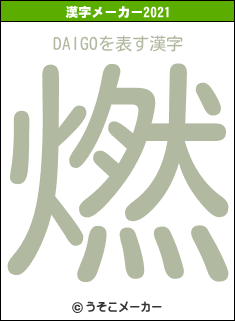 DAIGOの2021年の漢字メーカー結果