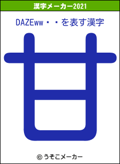 DAZEwwの2021年の漢字メーカー結果