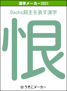 Dachs飼主の2021年の漢字メーカー結果