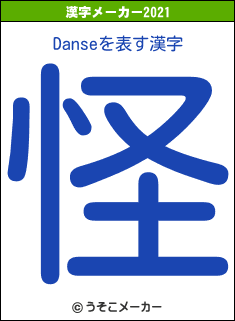 Danseの2021年の漢字メーカー結果