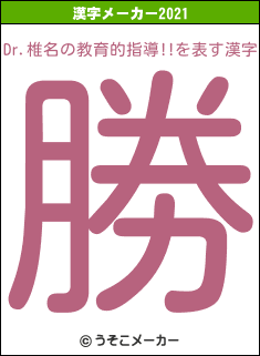 Dr.椎名の教育的指導!!の2021年の漢字メーカー結果