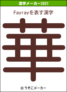 Fayrayの2021年の漢字メーカー結果