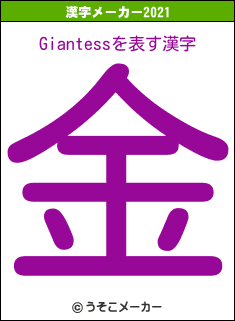 Giantessの2021年の漢字メーカー結果