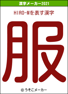 HIRO-Mの2021年の漢字メーカー結果