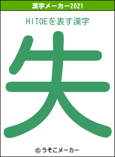 HITOEの2021年の漢字メーカー結果