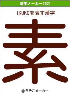 IKUKOの2021年の漢字メーカー結果