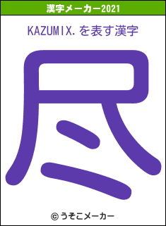 KAZUMIX.の2021年の漢字メーカー結果