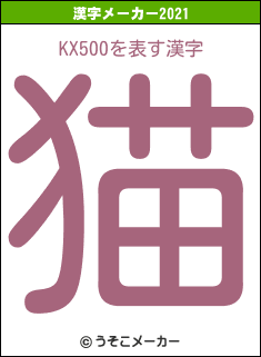 KX500の2021年の漢字メーカー結果