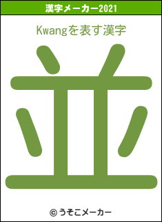 Kwangの2021年の漢字メーカー結果