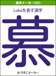 Lukaの2021年の漢字メーカー結果