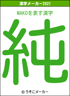 MAKOの2021年の漢字メーカー結果