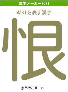 MARIの2021年の漢字メーカー結果
