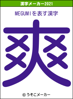 MEGUMIの2021年の漢字メーカー結果