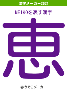 MEIKOの2021年の漢字メーカー結果