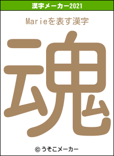 Marieの2021年の漢字メーカー結果