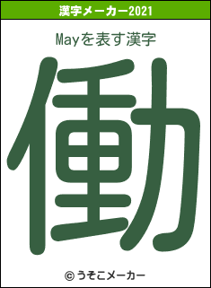 Mayの2021年の漢字メーカー結果