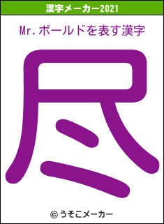 Mr.ボールドの2021年の漢字メーカー結果