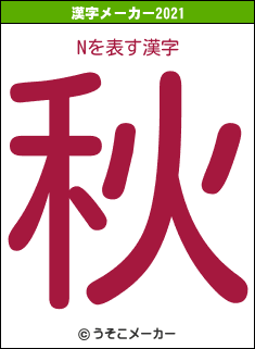 Nの2021年の漢字メーカー結果