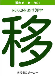NOKKOの2021年の漢字メーカー結果