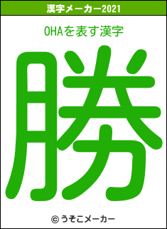 OHAの2021年の漢字メーカー結果
