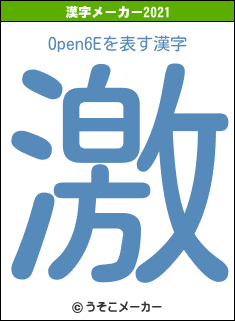 Open6Eの2021年の漢字メーカー結果