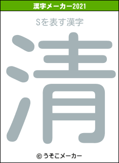 Sの2021年の漢字メーカー結果