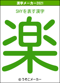 SHYの2021年の漢字メーカー結果