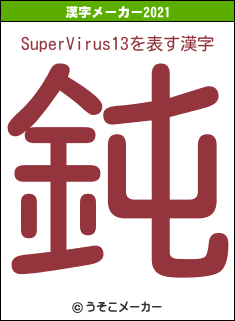 SuperVirus13の2021年の漢字メーカー結果