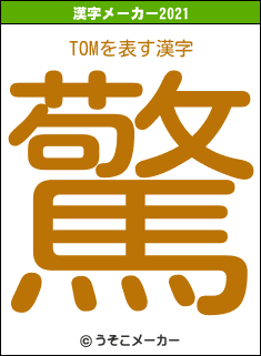 TOMの2021年の漢字メーカー結果