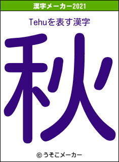Tehuの2021年の漢字メーカー結果