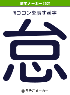 Wコロンの2021年の漢字メーカー結果