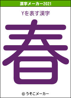 Yの2021年の漢字メーカー結果