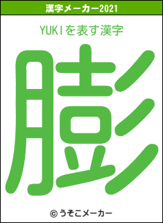 YUKIの2021年の漢字メーカー結果