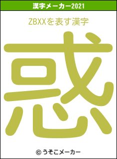 ZBXXの2021年の漢字メーカー結果