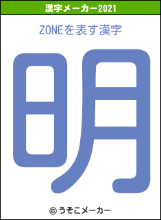 ZONEの2021年の漢字メーカー結果