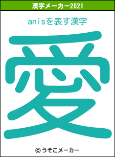 anisの2021年の漢字メーカー結果